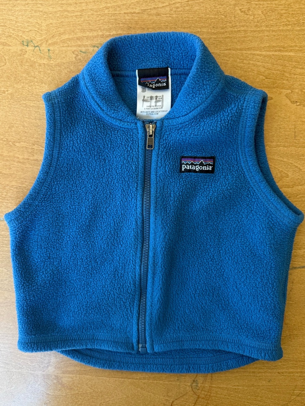 Patagonia Baby Fleece Vest 6 Months Blue Excellent Condition